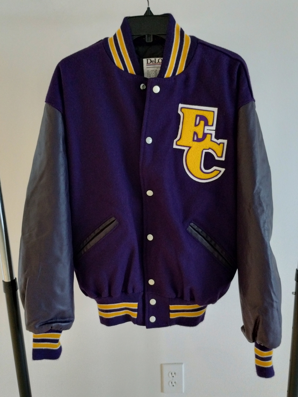 East Coweta High School (EC) Purple Wool Varsity Letterman Vintage Jacket USA L